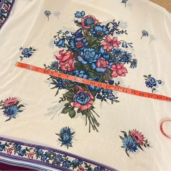 Vintage Silk Poncho Blouse / Kimono Tunic From Italy - Picture 8 of 10